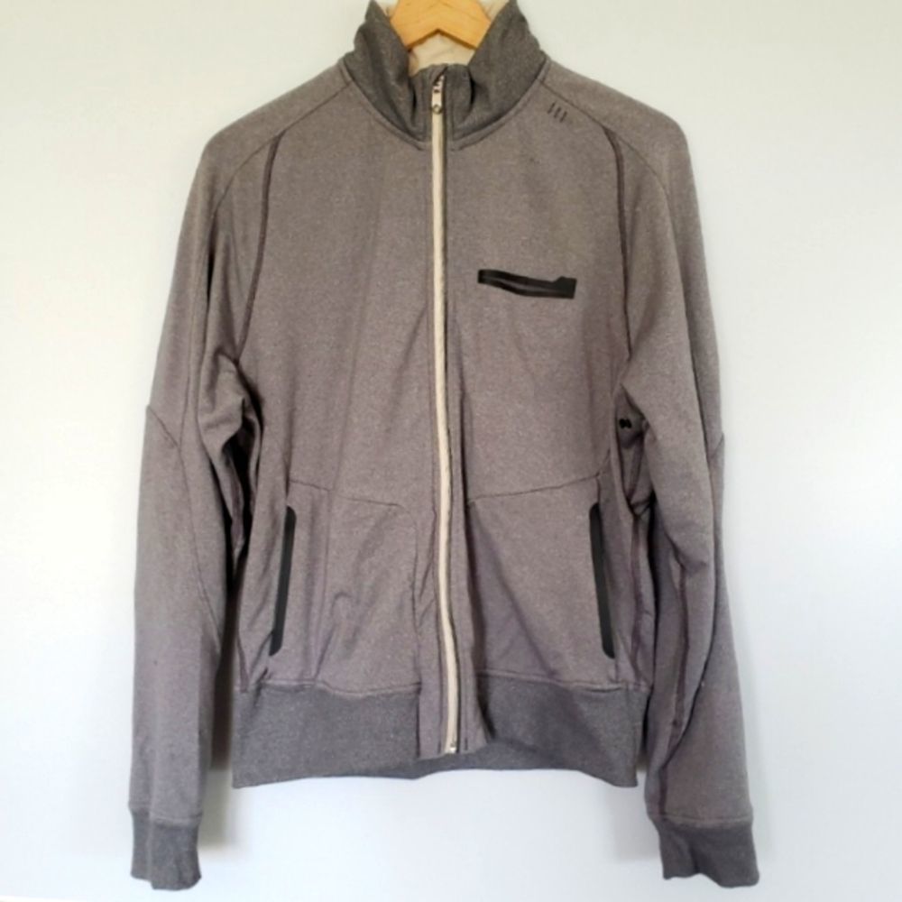 Lululemon Athletica Men's Full Zip GreyTrack Jacket Workout Running Size…